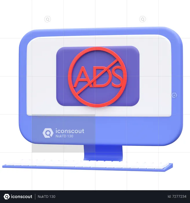 Ads Block  3D Icon