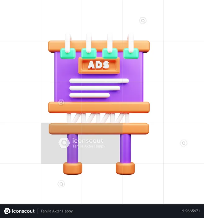 Ads Board  3D Icon