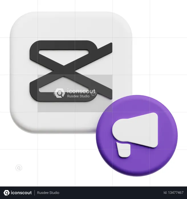 Ads Capcut  3D Icon