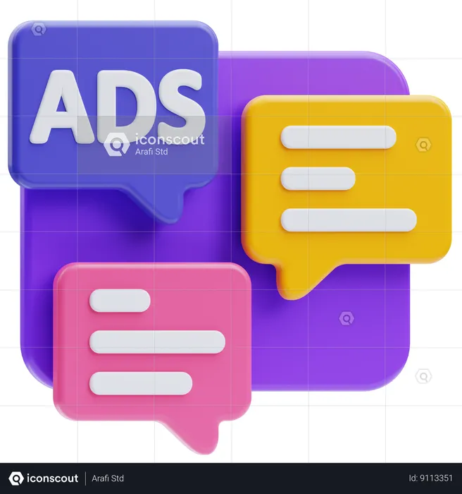 Ads chat  3D Icon
