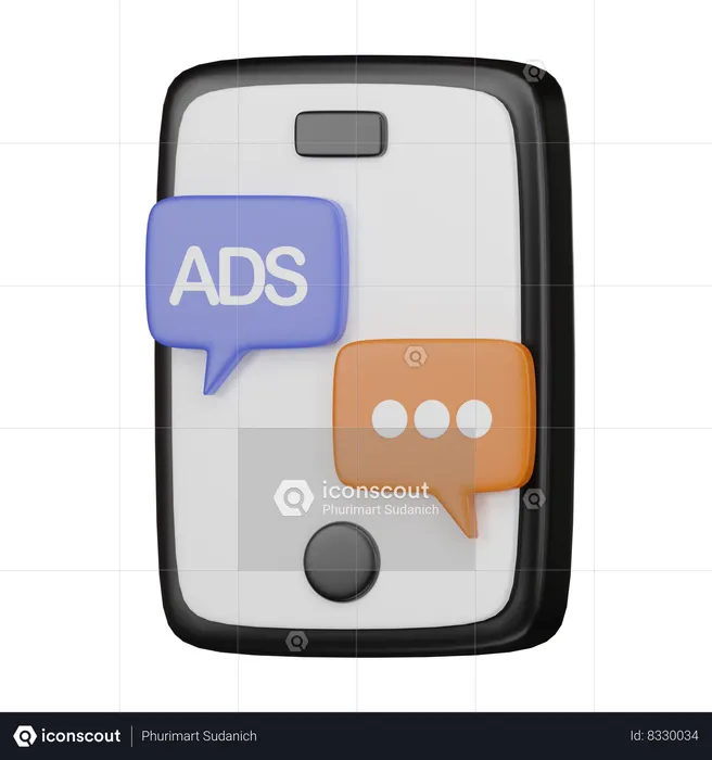 Ads Chat  3D Icon