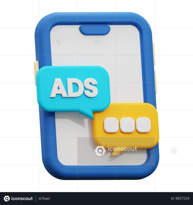 Ads chat  3D Icon