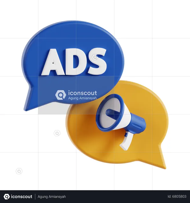 Ads Chat  3D Icon