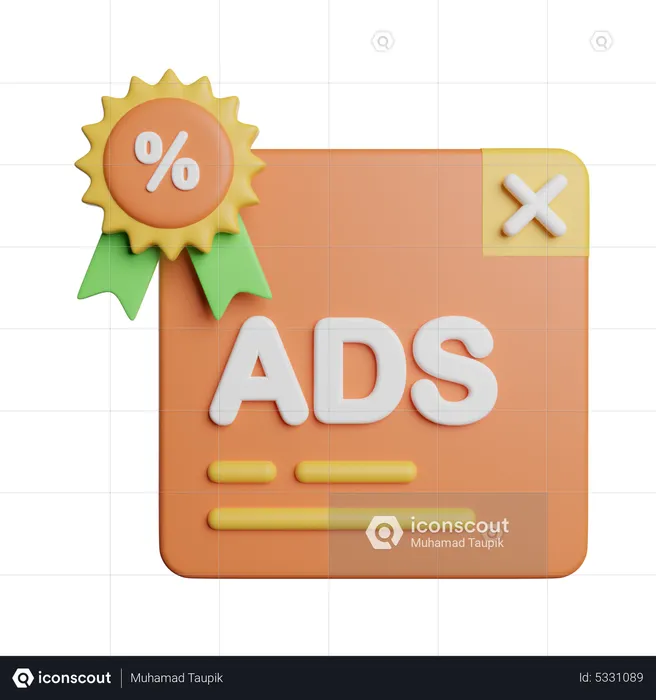 Ads Discount  3D Icon