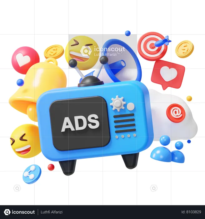 Ads Marketing  3D Icon