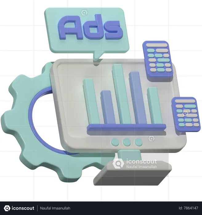 Ads Monitoring  3D Icon