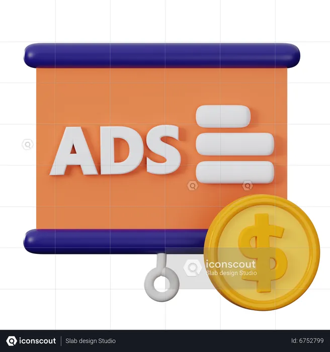 Ads Presentation  3D Icon