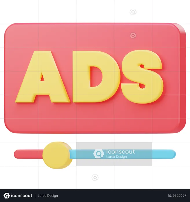 Ads Video  3D Icon