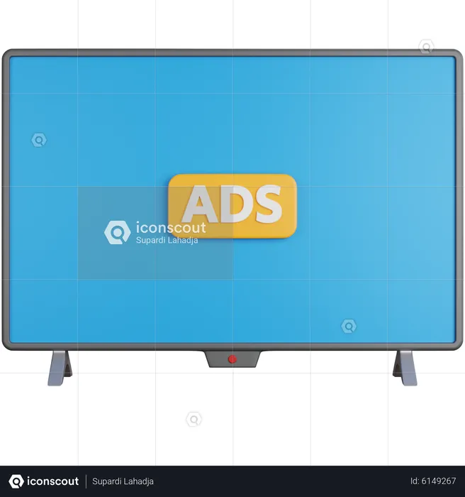 Ads With Tv Led  3D Icon