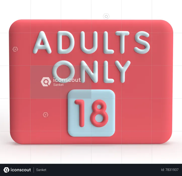 Adult Only  3D Icon