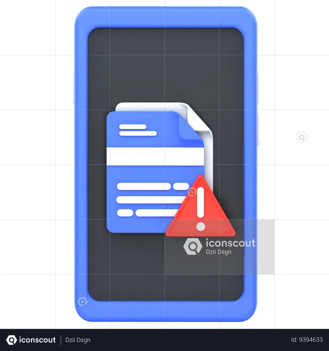 Advertencia de archivo telefónico  3D Icon
