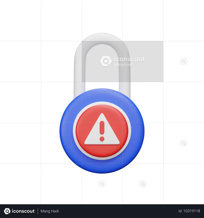 Advertencia de bloqueo  3D Icon
