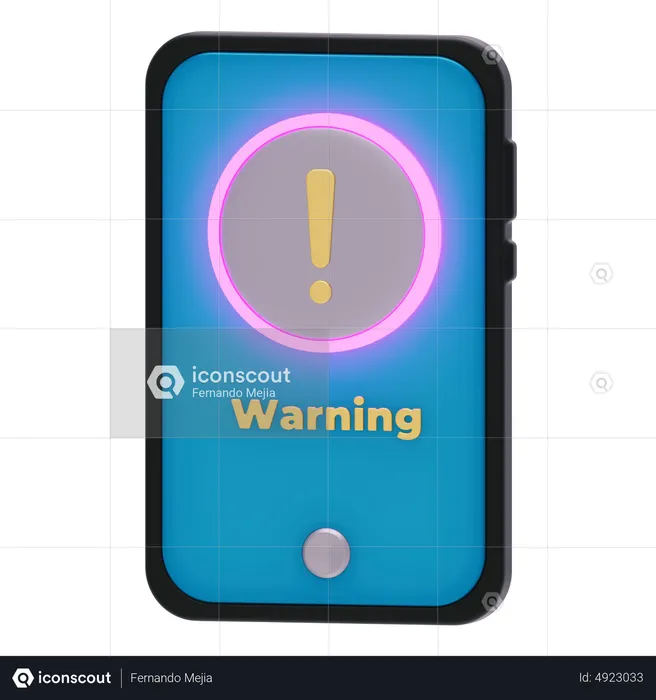 Advertencia de teléfono inteligente  3D Icon