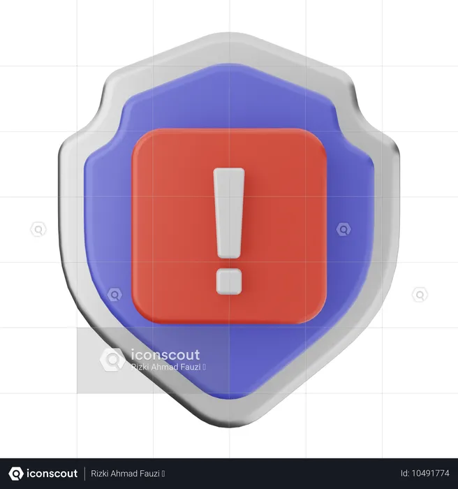 Escudo de protección de advertencia  3D Icon