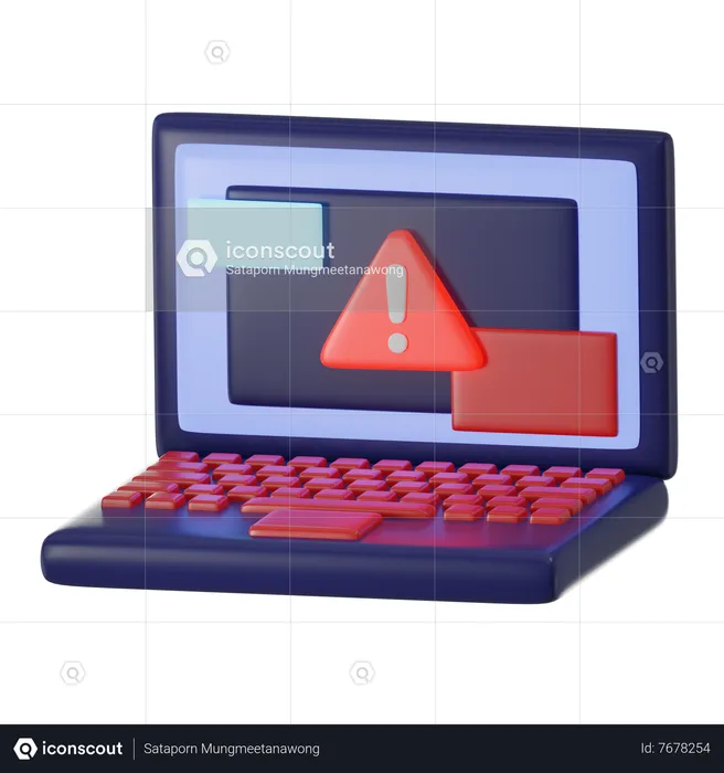 Advertencia de computadora portátil  3D Icon