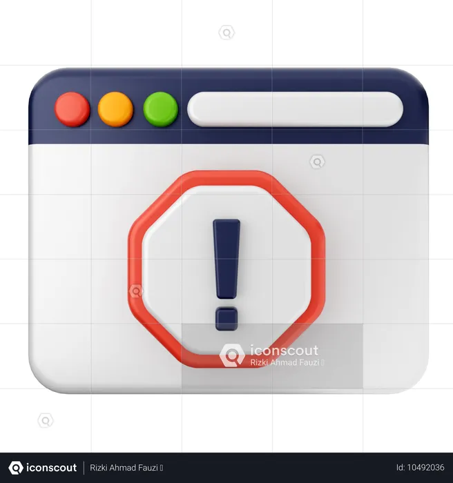 Advertencia de seguridad en Internet  3D Icon