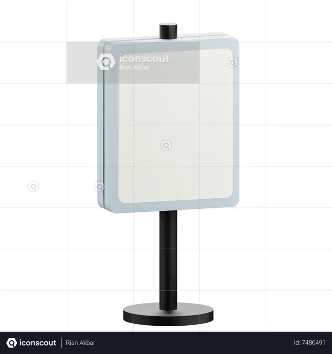 Advertising Billboard Stand Mockup  3D Icon