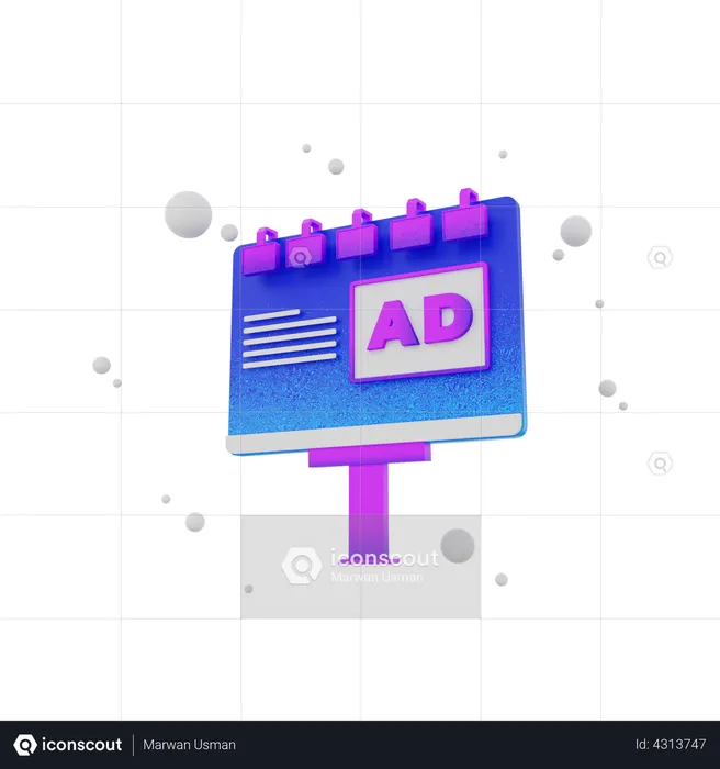 Advertising Board  3D Illustration