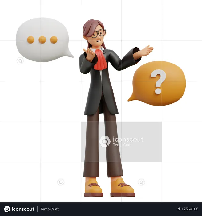 Advogada falando  3D Icon