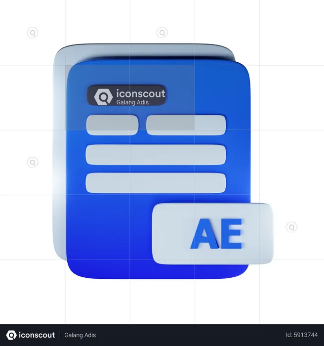 AE-Dateierweiterung  3D Icon