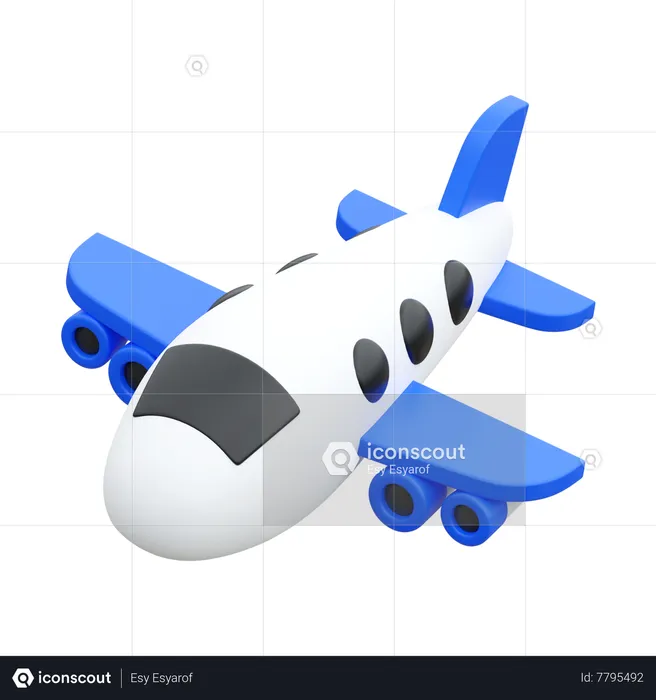 Aeroplane  3D Icon