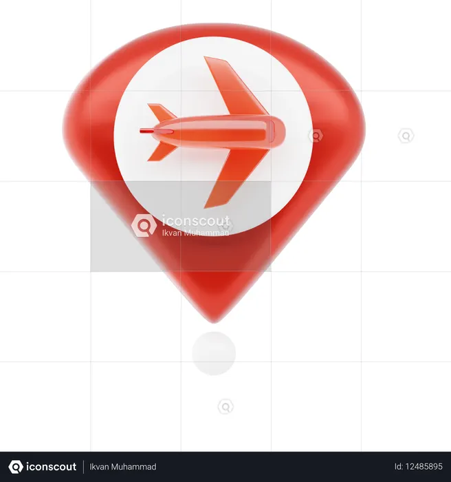 Alfinete do aeroporto  3D Icon