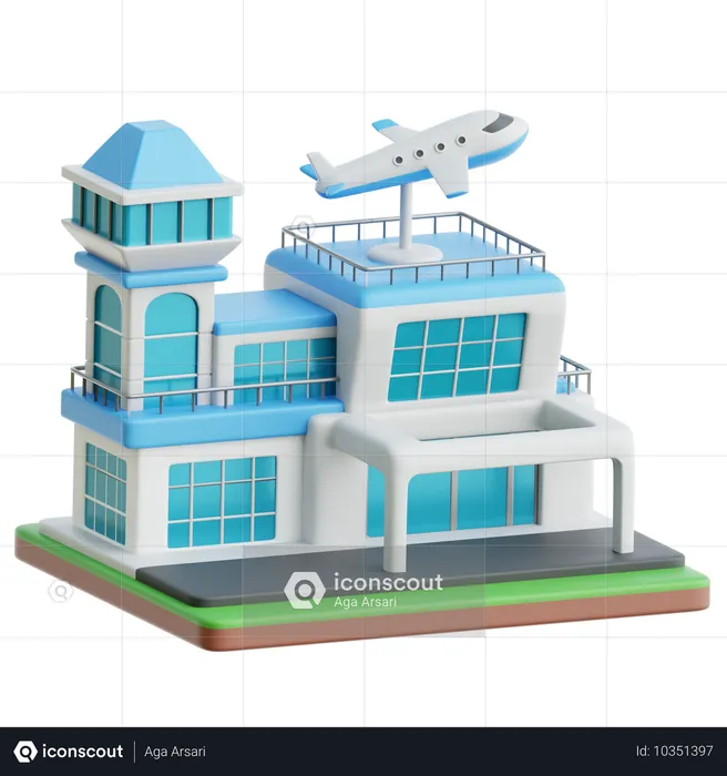 Aeropuerto  3D Icon