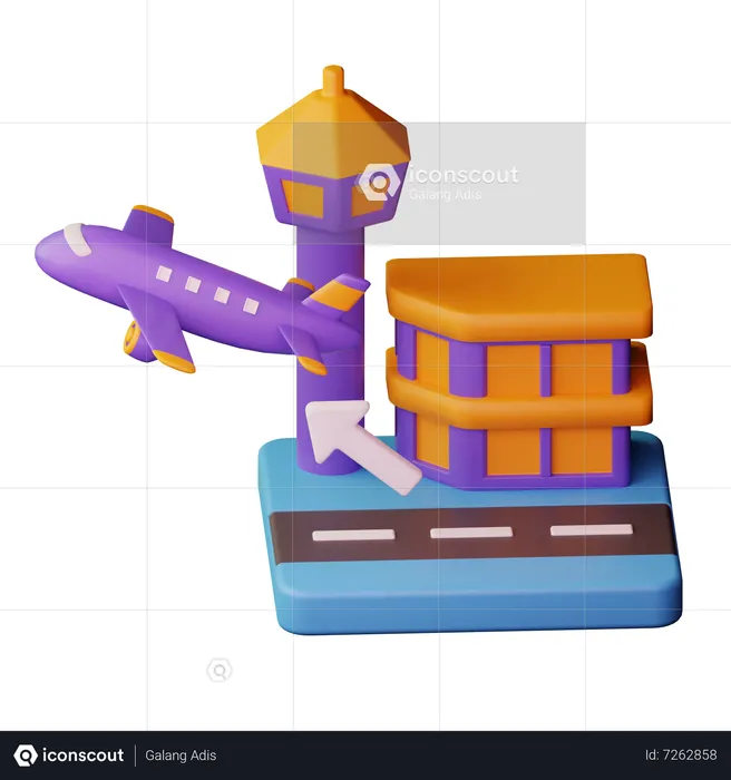 Aeropuerto  3D Icon