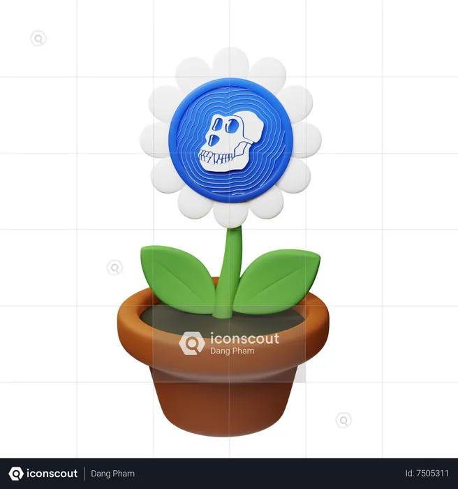 Ape Crypto Blumentopf  3D Icon