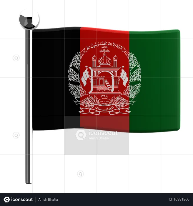 Afganistán Flag 3D Icon