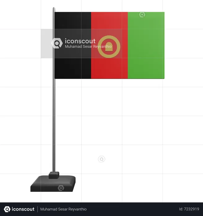 Afganistan Flag  3D Icon