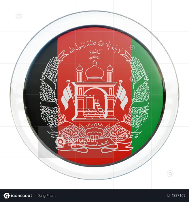 Afghanistan Flag Glass Flag 3D Flag