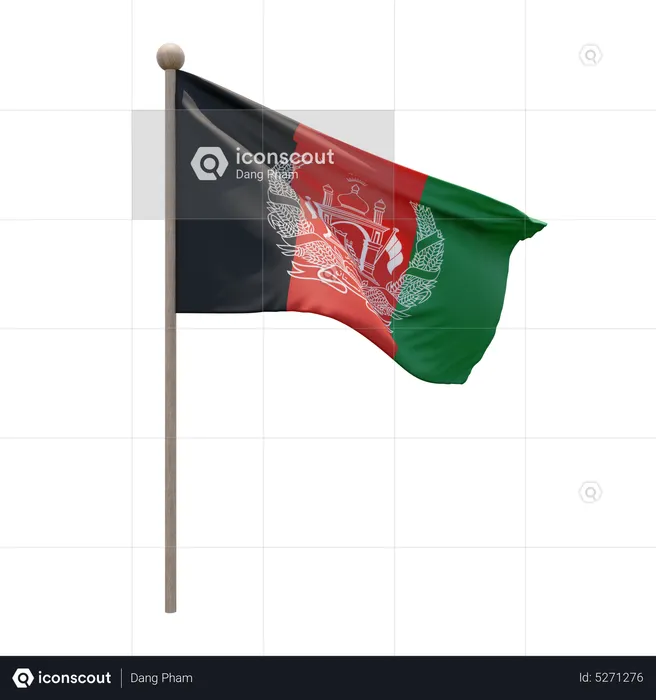 Afghanistan Flagpole Flag 3D Icon