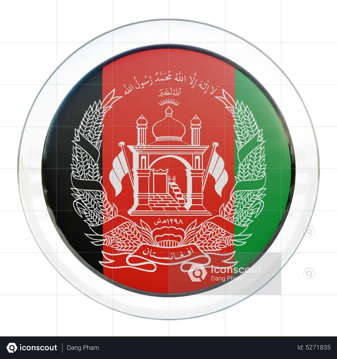 Afghanistan Round Flag Flag 3D Icon