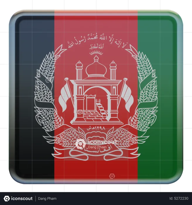 Afghanistan Square Flag Flag 3D Icon
