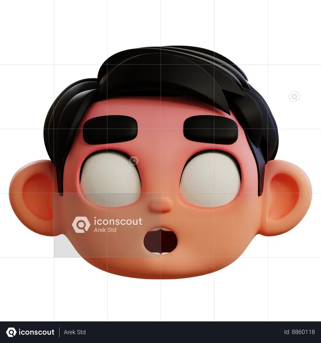 Afraid Emoji 3D Icon