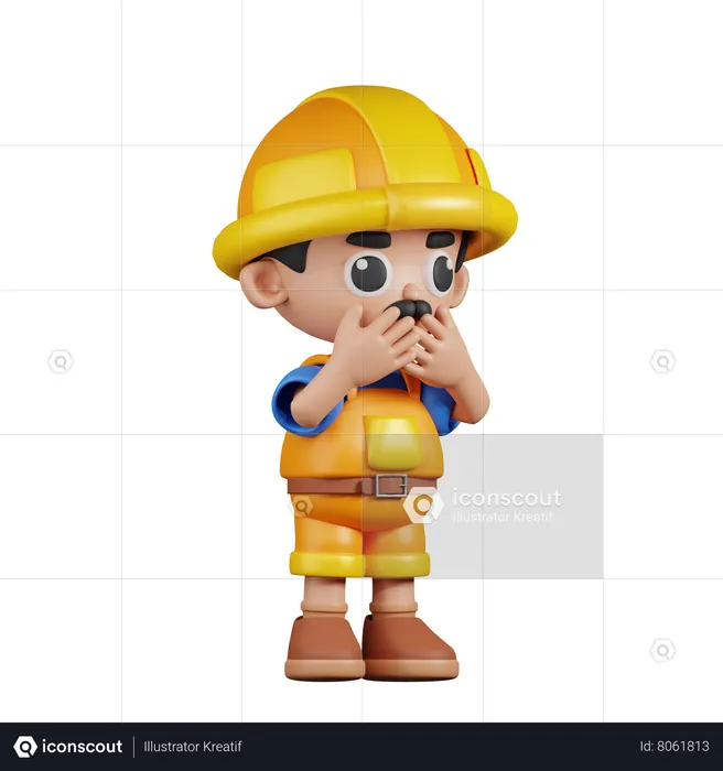 Afraid Builder  3D Illustration