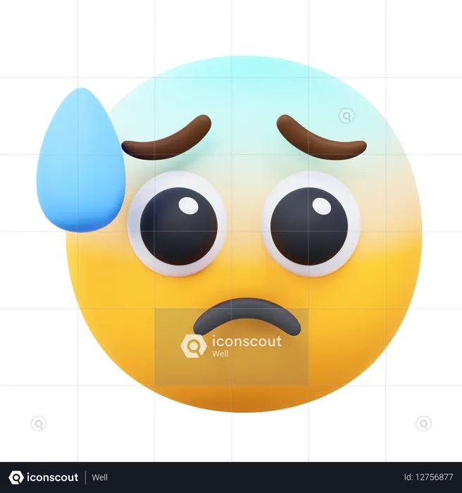 Afraid Emoji Emoji 3D Icon