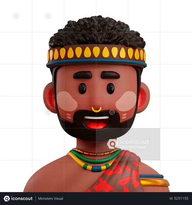 African  3D Icon