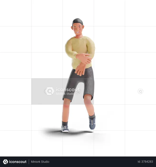 African American teenager boy dancing  3D Illustration