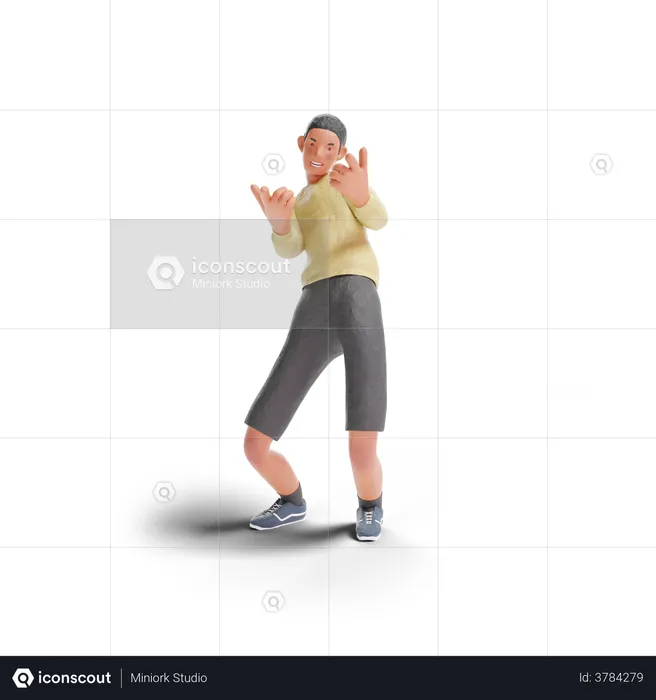 African American teenager boy pointing gesture  3D Illustration