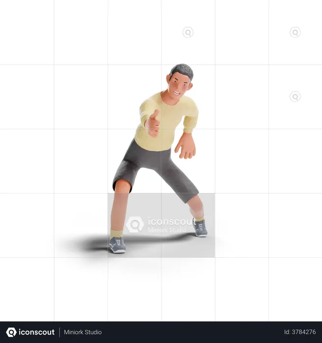 African American teenager boy thumbs up gesture  3D Illustration