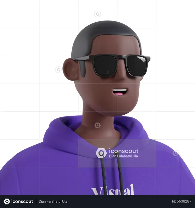 African Boy  3D Icon