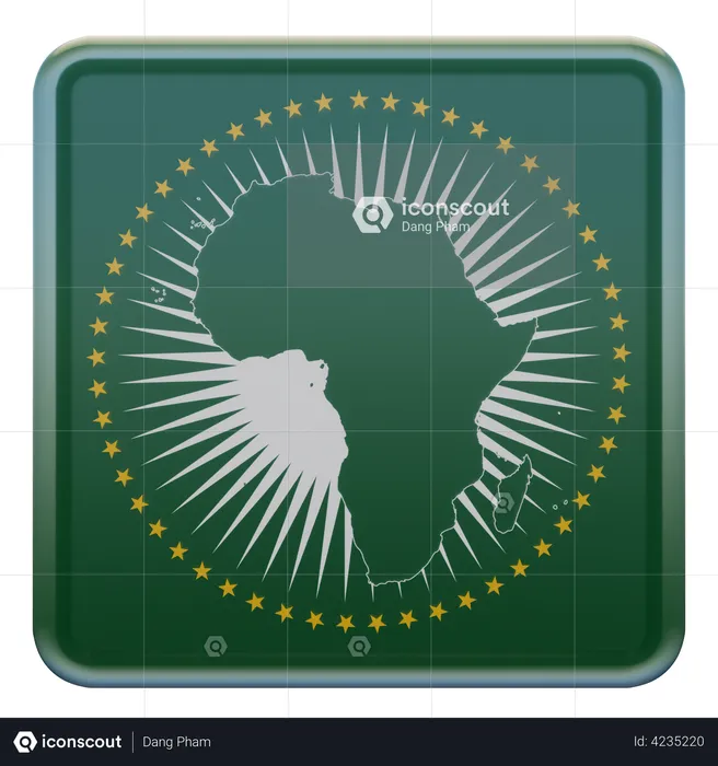 African Union Flag Flag 3D Illustration
