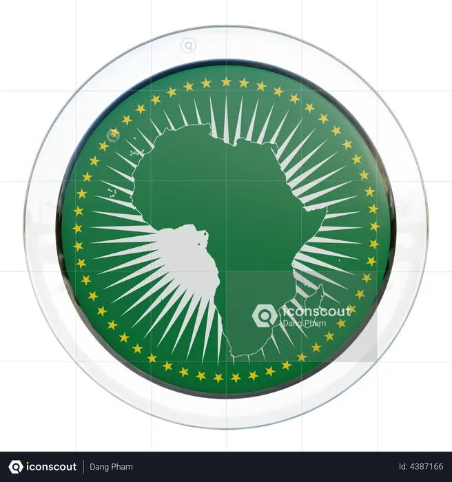 African Union Flag Glass Flag 3D Flag