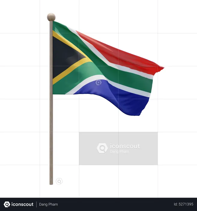 Mât de drapeau de l'Afrique du Sud Flag 3D Icon