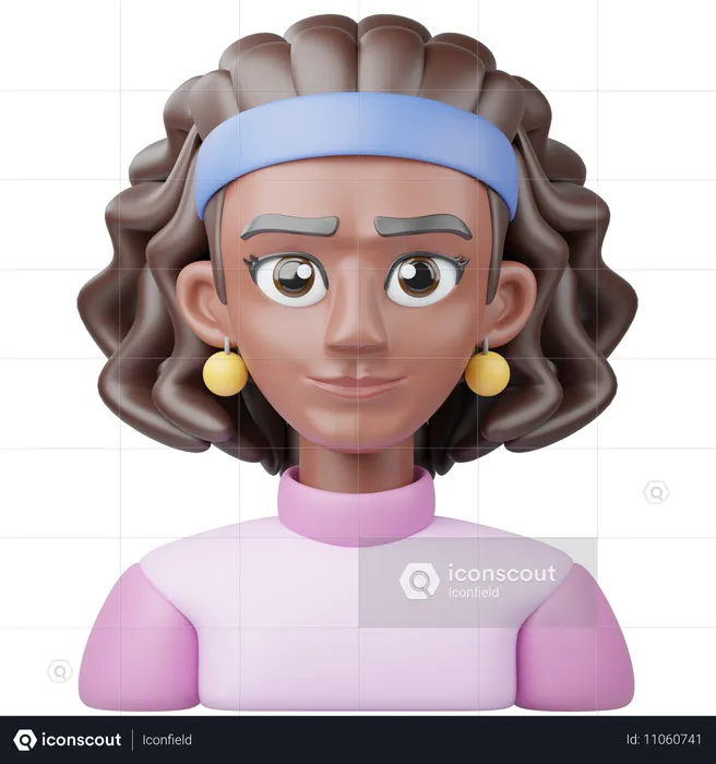 Afro Girl  3D Icon