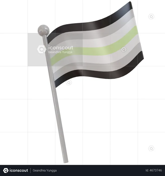 Agender Flag Flag 3D Illustration
