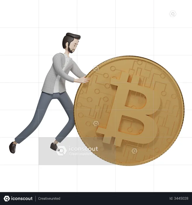 Agent bitcoin  3D Illustration