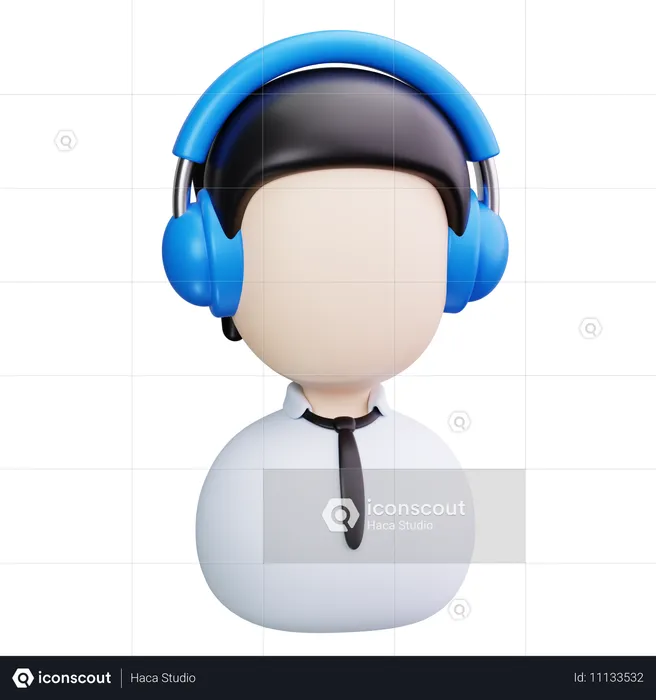 Agente de call center  3D Icon